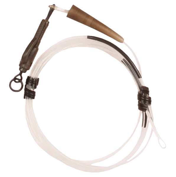 Korda koncová montáž dark matter leader size 8 ring swivel 40 lb 1 m - silt brown