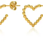 Troli Romantické pozlátené náušnice v tvare srdca