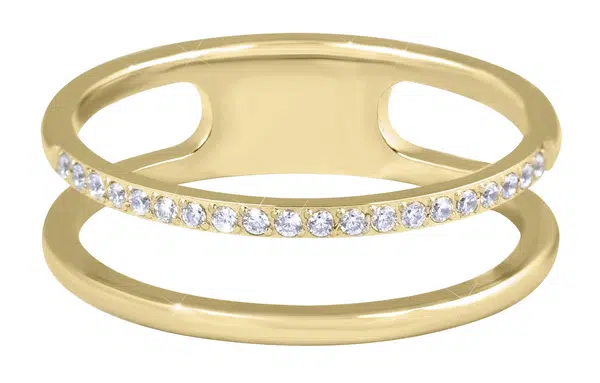 Troli Dvojitý minimalistický prsteň z ocele Gold 55 mm