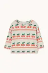 Tinycottons  Dětské bavlněné tričko s dlouhým rukávem  CHERRY PATTERN RIB BABY TEE