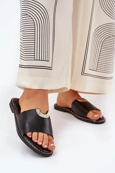 Boto Dámské Pantofle Eko Kožené S Ozdobnými Detaily Oranžové Mevith