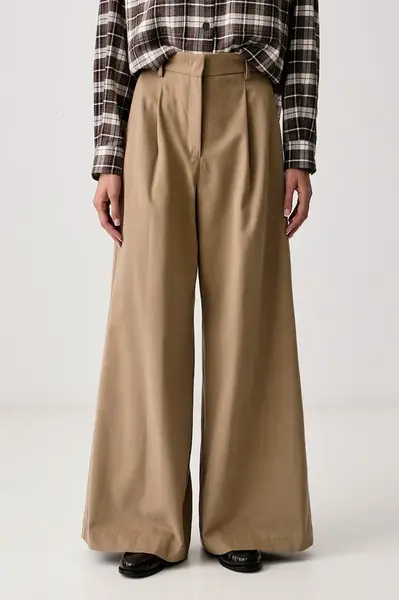 Weekend Max Mara  kalhoty se širokými nohavicemi dámské bavlněné WKDEDITTO