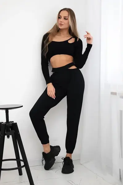 Souprava s horní halenkou černá