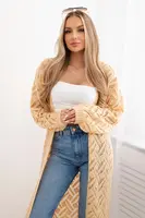 Svetr dlouhý cardigan Super KID Mohair broskev