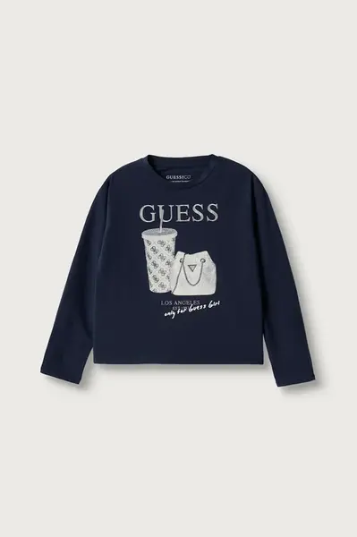 Guess  tričko s dlouhým rukávem dětské bavlněné s elastanem
