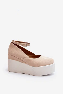 Boto Dámské espadrilky na klínové podrážce světle béžové Malla