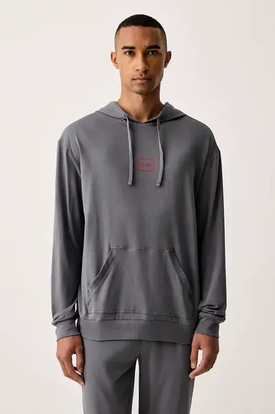 HUGO  mikina loungewear pánska bavlnená s elastanom