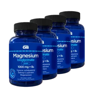 GS Magnesium bisglycinate PURE 1000 mg + B6, 4 × 100 tablet