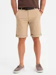 Ombre Classic men's chino shorts with rolled up leg - beige