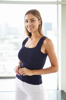 60108 Dewberry Womens Sleeveless Blouse - Strappy Tank Top-NAVY