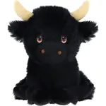 KEEL TOYS Čierna chundelatá krava 18 cm