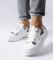 Gemre White and black platform sneakers Rocheleau