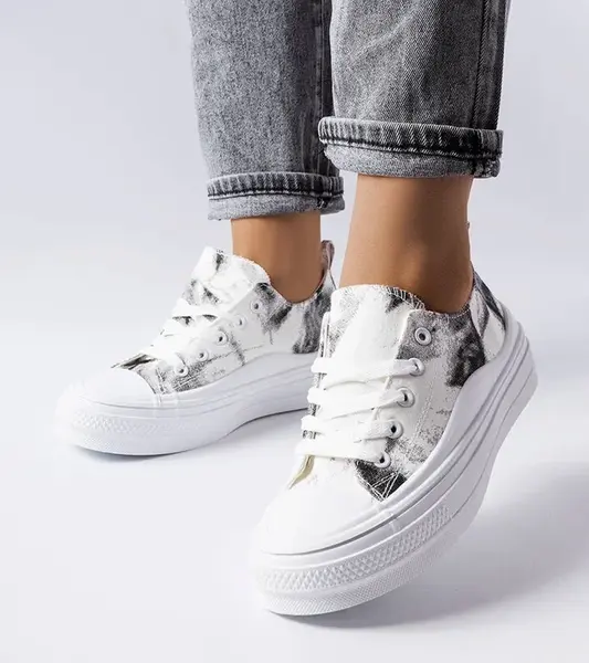 Gemre White and black platform sneakers Rocheleau