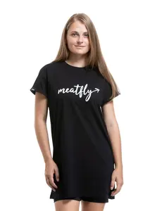 Meatfly dámské šaty Senna Logo Black | Černá | Velikost L | 100% bavlna