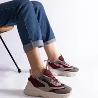 Gemre Burgundy-grey women's sneakers Milenka
