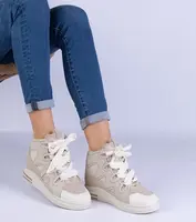 Gemre Beige women's sneakers with thick laces Gralina