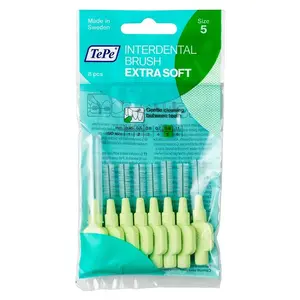TEPE Mezizubní kartáčky Extra Soft zelené 0,8 mm v sáčku 8 ks