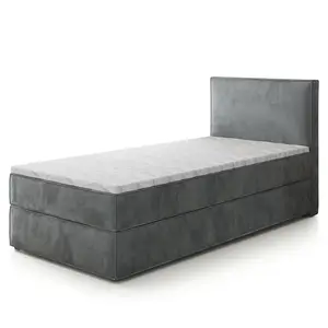 MASSENO AMERICKÁ POSTEL PELLIO 80x200 cm, s matrací a úložným prostorem, Šedá
