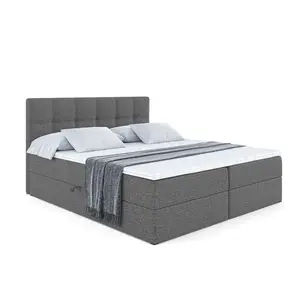 ALTDECOR AMERICKÁ postel s matrací H4 a roštem – MARCE – 140 x 200 – H4 – šedá
