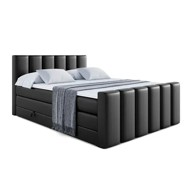 ALTDECOR POSTEL boxspring BOXI1-Z KING – 160 × 200 – H3/H4 – vysoce lesklá černá