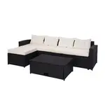MCW POLY-RATTAN SADA Černá, béžová