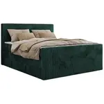 MKS POSTEL BOXSPRING TILIANO KING DUO 180/200 - Tmavě zelená manšestr - H3