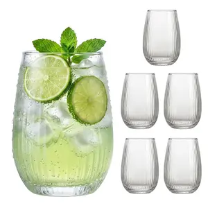 Relaxdays SKLENICE Průhledná 6ks-Set Sklo 400 ml