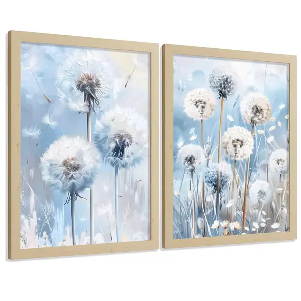 Nacnic PLAKAT Sada 2 Sweet Blue 2 A3 Lehký dřevěný rám