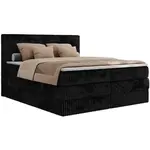 MKS POSTEL BOXSPRING TILIANO KING 200/200 - Černý manšestr - H3