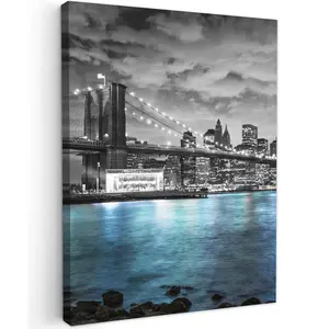MuchoWow OBRAZ NA PLÁTNĚ New York - panorama - město - modrá 30x40 cm