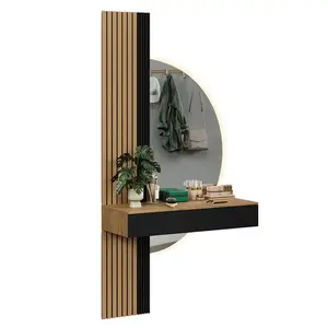 Vicco TOALETNÍ STOLEK Melina Dub/černá 100 cm se zrcadlem LED