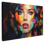 MuchoWow OBRAZ NA PLÁTNĚ Žena - portrét - barevné - umění 90x60 cm