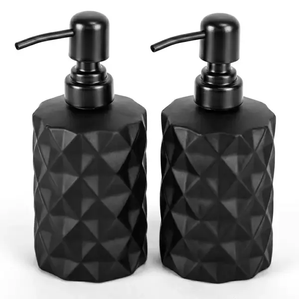 Relaxdays DÁVKOVAČ MÝDLA Černý 2ks-set 350 ml