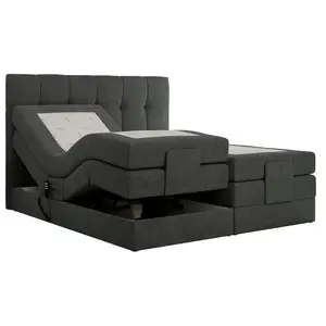 MKS POSTEL BOXSPRING VITTORIA 140/200 - Šedá Strukturovaná látka - H3