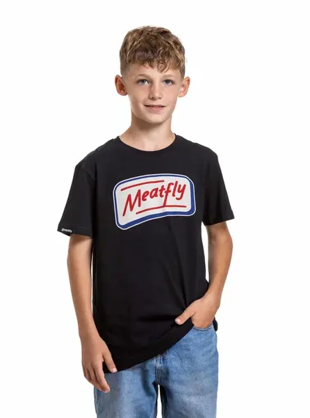 Meatfly dětské tričko Easy Logo Black | Černá | Velikost 134 | 100% bavlna