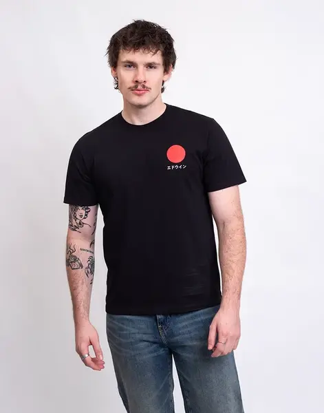 Tričko Edwin Japanese Sun TS Black garment washed