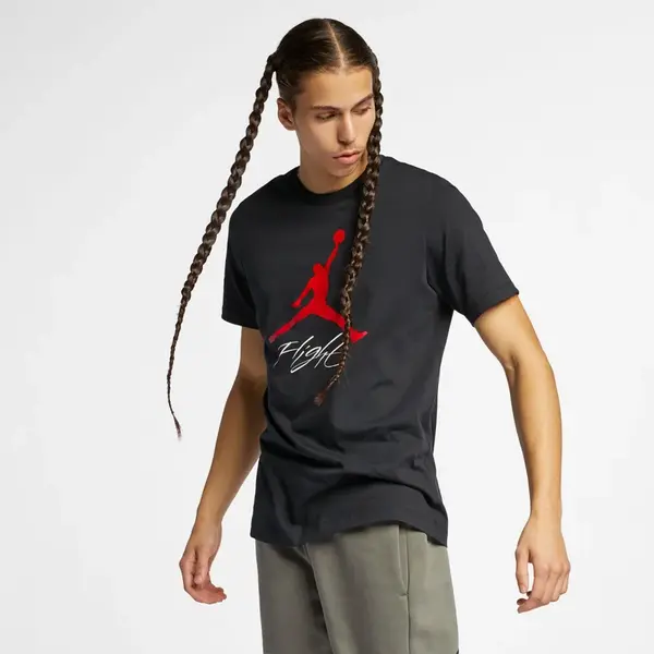 Jordan JUMPMAN FLIGHT HBR TEE L BLACK/GYM RED