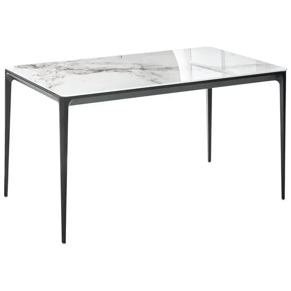 Beliani JÍDELNÍ STŮL Bílý Mramor 140/80 cm Sklo Jollein