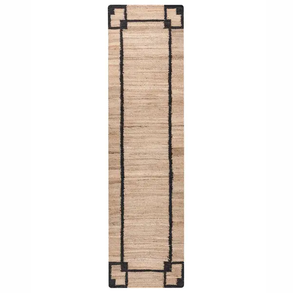 Beliani KOBEREC Černý/Béžový 80/300 cm Juta Gondia