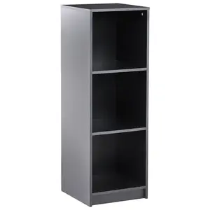 Beliani KNIHOVNA s 3 policemi 117 cm Černá Zehna