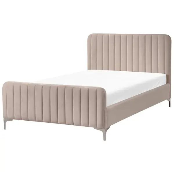 Beliani POSTEL s roštem 120/200 cm Taupe Lunan