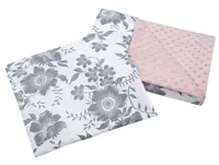 Medi Partners Quilt 55x75 + pillow 35x30 cotton + minky – Berry + pink Minky