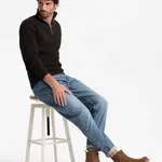 Ombre Slip-on suede men's high top shoes - light brown