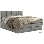 MKS POSTEL BOXSPRING ALVER KING 160/200 - Světle šedá Samet - Topper Visco - H4
