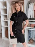 Černá košilová midi šaty LOVE ME MIDI