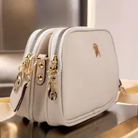 65316 Dewberry Womens Adjustable 3 Compartment Shoulder Bag-KREM