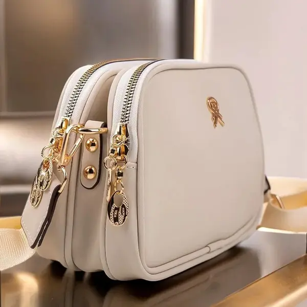 65316 Dewberry Womens Adjustable 3 Compartment Shoulder Bag-KREM