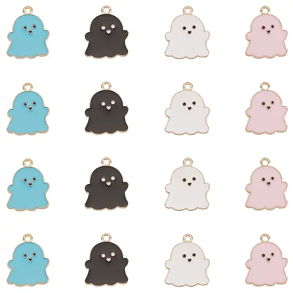 80Pcs 4 Style Alloy Enamel Pendants