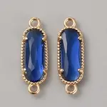 Golden Plated Brass Pave Glass Connector Charms