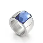304 Stainless Steel & Glass Finger Rings
